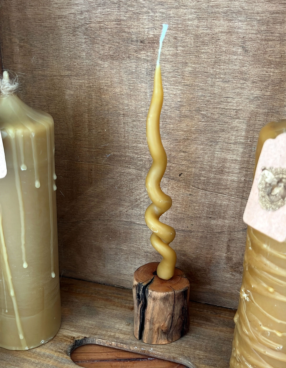 Double Spiral Taper Candles - 100% Pure Beeswax