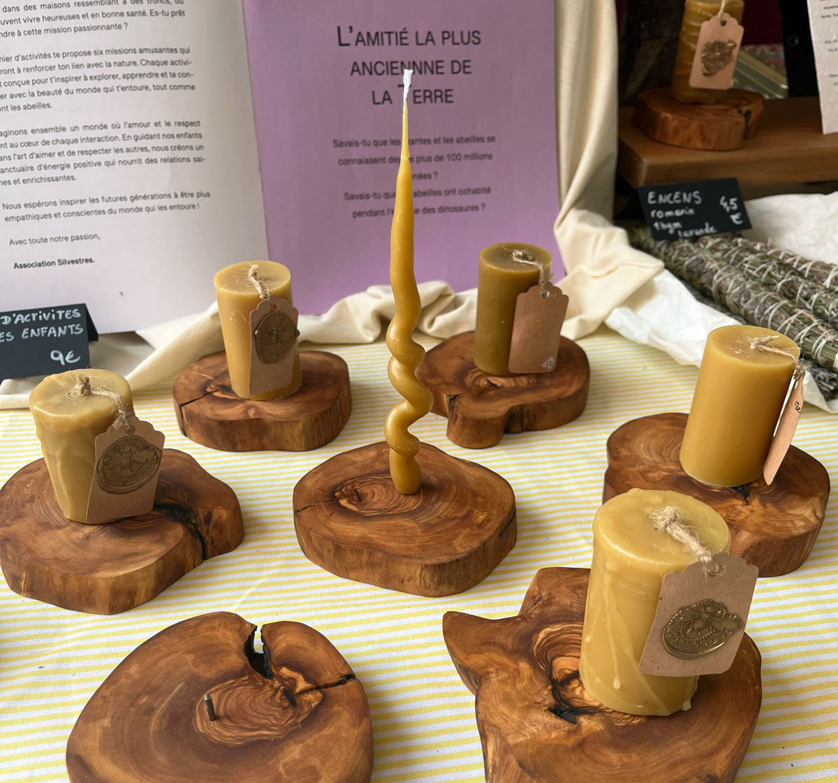 Double Spiral Taper Candles - 100% Pure Beeswax